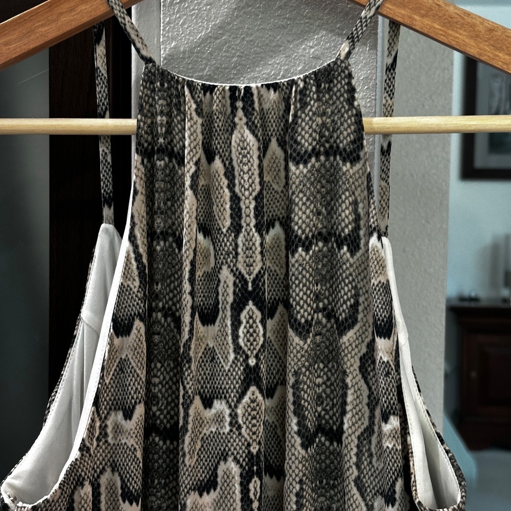 Express Snake Print Fit & Flare Slip Dress - Size… - image 5